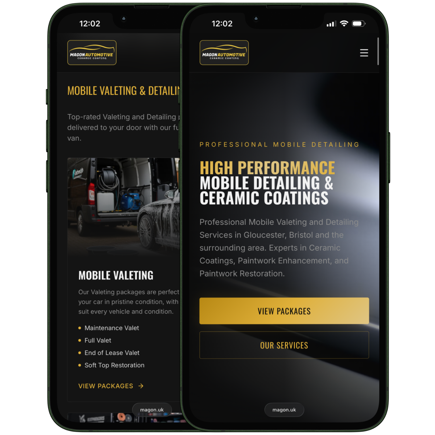 Magon Automotive website screenshot