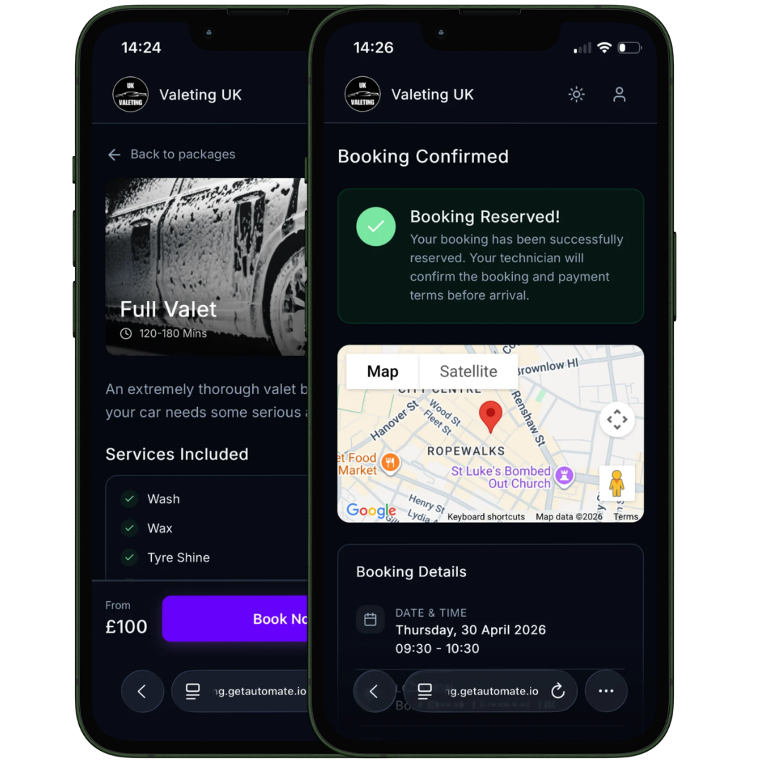 Automate online booking page