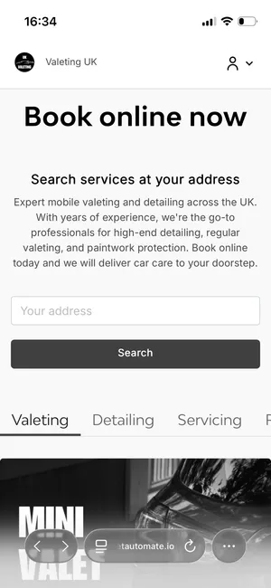 Automate mobile app booking confirmation screen