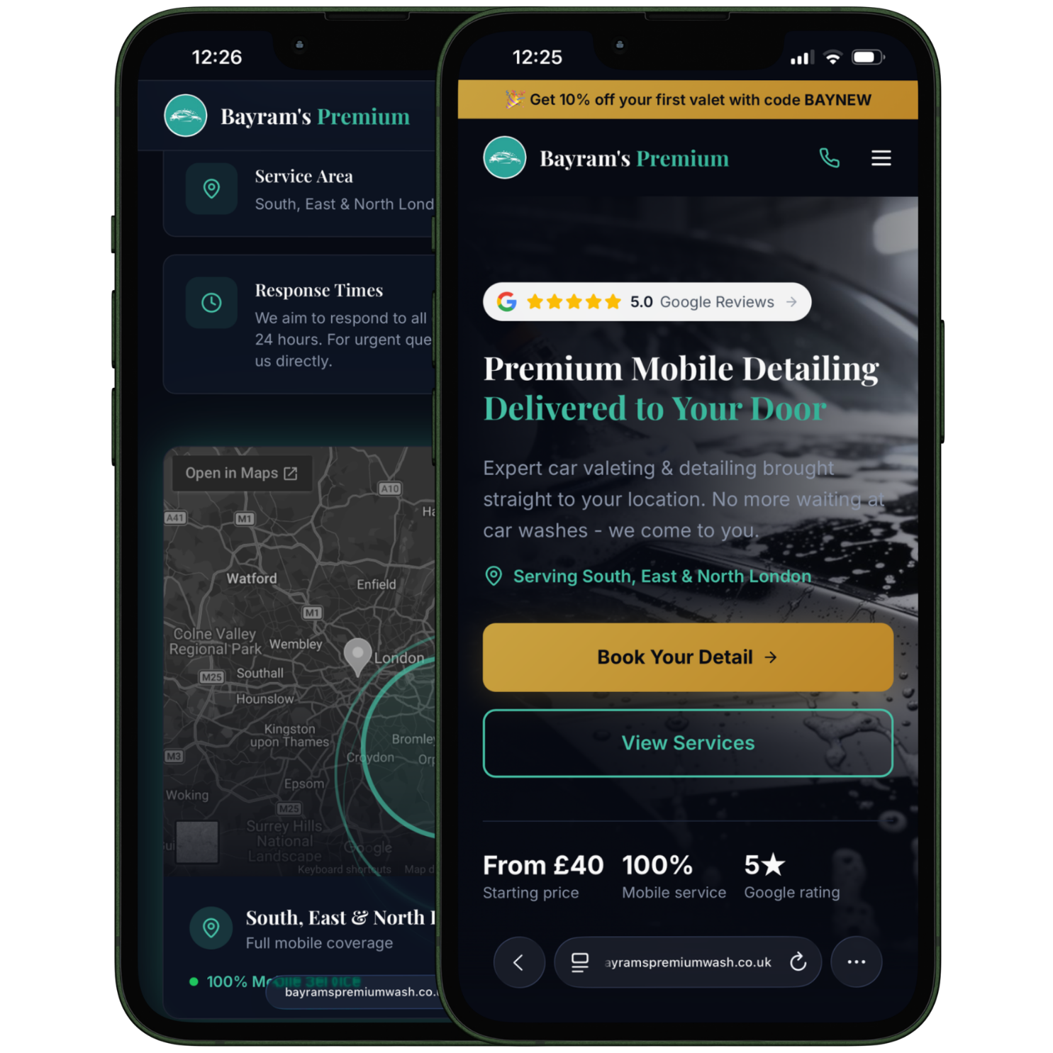 Bayram's Premium Wash website screenshot