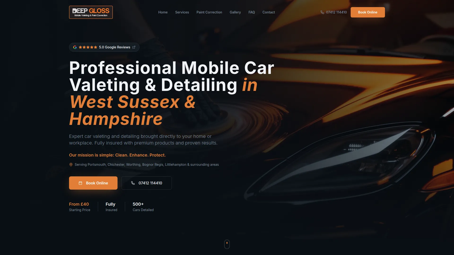 Deep Gloss website screenshot