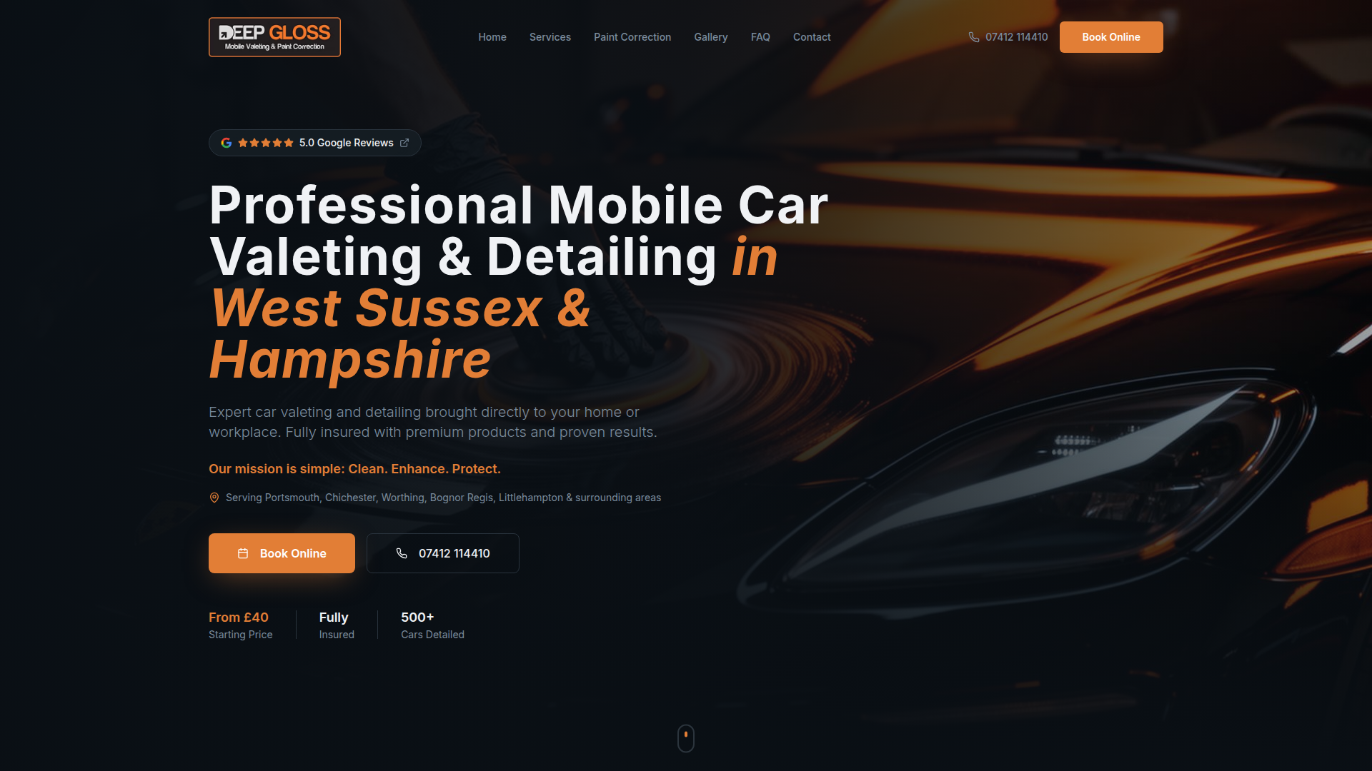 Deep Gloss website screenshot